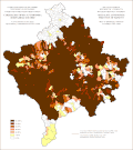 Distribution of Albanians on Kosovo and Metohija by settlements 1981.