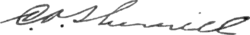 Signature of Clarence Osborne Sherrill