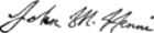 John Martin Henni's signature