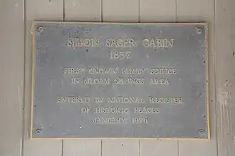 History Places plaque of 1976