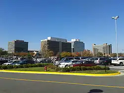 Central Springfield Business District, seen from Springfield Town Center in October 2014