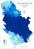 Share of Serbs in Serbia by municipalities 1971.