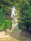 Pedestal with statue of Andromeda in Melbourne Hall gardens