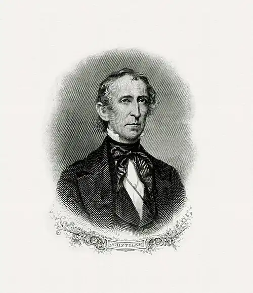 Engraving of President John Tyler
