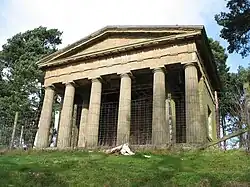 Temple of Theseus about 1/2 mile north of Hagley Hall