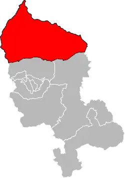 Situation of the canton of Giromagny in the department of Territoire de Belfort