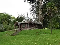 The hermitage including pond, rockeries and waterfalls to the south of Bicton Park