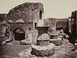 The remains of Numerius Popidius Priscus' bakery (Pompeii), c. 1870