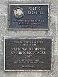 Two memorial plaques for the Saratoga Village Library