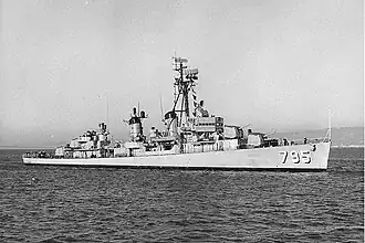 USS Preston (DD-795) Off the San Francisco Bay Naval Shipyard, Hunters Point, California, 22 October 1966.