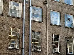 The rear of the Medical School showing the location of the smallpox laboratory (bottom) and the rooms where Parker worked (above)