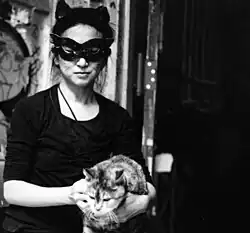 Victoria Law at an ABC No Rio Halloween open house