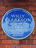 The blue plaque erected in 1966 by London County Council at 41-43 Wardour Street