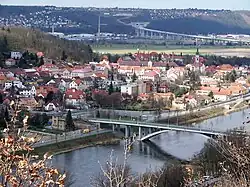 Prague-Zbraslav from the right bank of the Vltava River