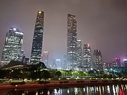 Zhujiang New Town at night