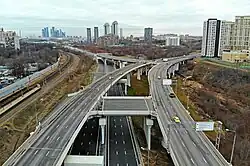 An interchange with Mosfilmovskaya Street, January 2020.