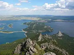 View of Lake Ulken Shabakty and Lake Burabay from Sinyukha