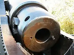 The breech block of a 15 cm SK L/35 at the Khabarovsk Krai Local Museum.
