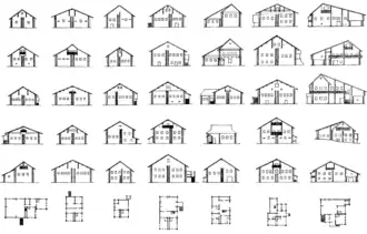 Six-walled (twin dwellings without an alley)