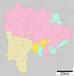 Location of Fujikawaguchiko in Yamanashi Prefecture