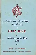 1949 AJC Sydney Cup racebook front cover