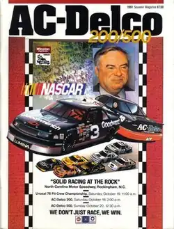 The 1991 AC Delco 500 program cover, featuring Dale Earnhardt.