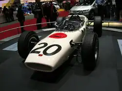 Honda's first F1 car, the 1964 Honda RA271, on display.