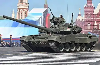 Russian T-90 main battle tank with 2A46 smoothbore gun