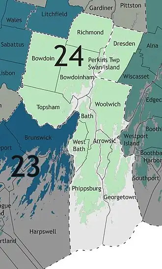 Map of Maine's 24th State Senate district