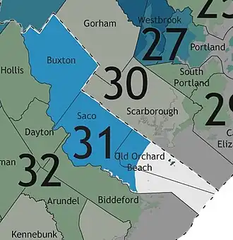 Map of Maine's 31st State Senate district