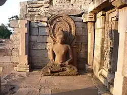 A Seated Buddha statue (Gupta temple).
