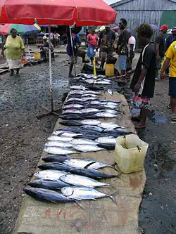 Fish for sale in the Auki market