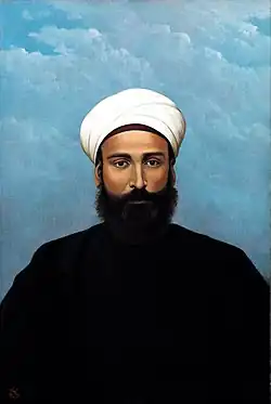 Portrait of Mohamed Darouich al Allousi, 1924, oil on canvas, 892 × 595 mm. Mathaf: Arab Museum of Modern Art.