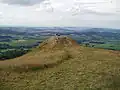 View looking north to the summit of the Abtsrodaer Kuppe with the villages of Dietges and Brand and the Kuppenrhön in the background