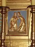 Altar piece detail: Anna greeting Maria