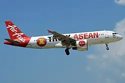 Southeast Asian carrier AirAsia, featuring the "Truly ASEAN" tagline to promote regional tourism.