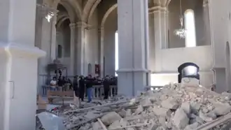Armenian wedding in damaged Holy Savior Cathedral on 24 October 2020