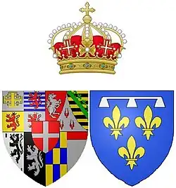 Arms of Françoise Madeleine d'Orléans while Duchess of Savoy
