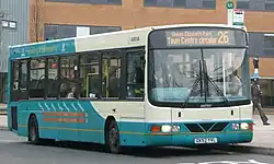 Arriva Guildford & West Surrey 3944 (GK52 YVL), a DAF SB120/Wright Cadet, branded for routes 34/35, seen on route 26 at the University of Surrey.