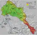 Arroyo Mocho watershed; Livermore is near the right of the green area