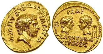 Issue by Sextus Pompey, 42 BC.