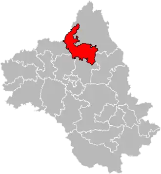 Situation of the canton of Lot et Truyère in the department of Aveyron