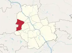 Location of Bemowo within Warsaw