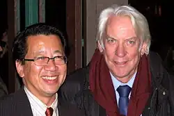 Ben Fong-Torres with Donald Sutherland at the Mill Valley Film Festival, 2005