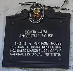Benita Jara Ancestral House Marker