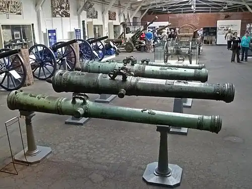 Falconet (1526); kartouwe (1617); kartouwe (1635); culverin (1681); rifle-barrelled cannon (1730); exhibition in the Spandau Citadel.