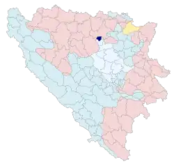 Location of Usora municipality within Bosnia and Herzegovina.