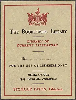 Booklovers Library Plate - Seymour Eaton, Librarian