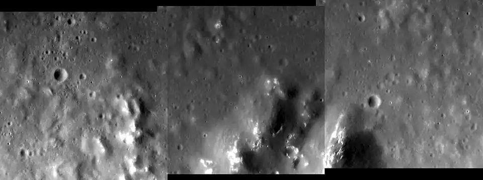 Part of the central peaks showing hollows