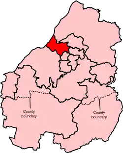 Map showing the location of the Bristol North East constituency in Avon under the boundaries created by the 2023 boundary review and first used at the 2024 general election.